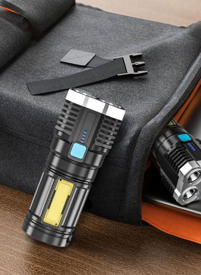 SHOPI LED Flashlight, Mini Torch Light,USB Rechargeable LED Torch,High Lumens 4 Light Modes,Zoomable Waterproof COB Sidelight,Compact Handheld Pocket Pen Light for Indoor & Outdoor use - Image 1