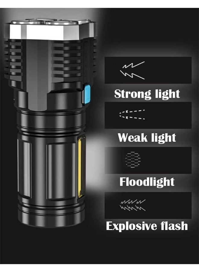 SHOPI LED Flashlight, Mini Torch Light,USB Rechargeable LED Torch,High Lumens 4 Light Modes,Zoomable Waterproof COB Sidelight,Compact Handheld Pocket Pen Light for Indoor & Outdoor use - Image 3