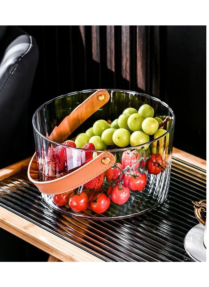 Generic - Multi-use organizer made of acrylic, resistant to breakage, equipped with a square-shaped brown leather strap - Image 1