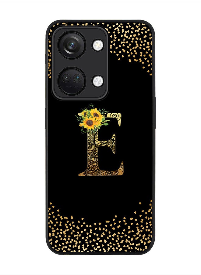 Stylizedd Rugged Black Cover for ONEPLUS NORD 3 5G / OnePlus Ace 2V Case,Slim Fit Custom Monogram Initial Letter Mandala Floral Pattern Alphabet- E  (Black) - Image 1