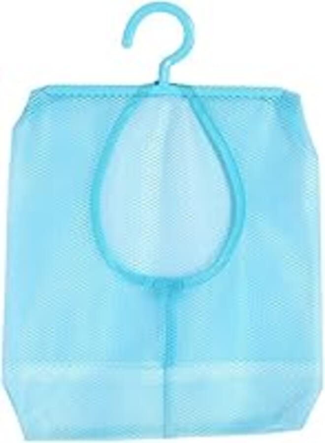 Yosoo Hanging Storage Mesh Bags with Hooks Bathroom Storage Mesh Bag Hook Shower Toiletry Bag Make Up Cosmetic Storage Bag Bath Shampoo Shower Organiser (Blue)