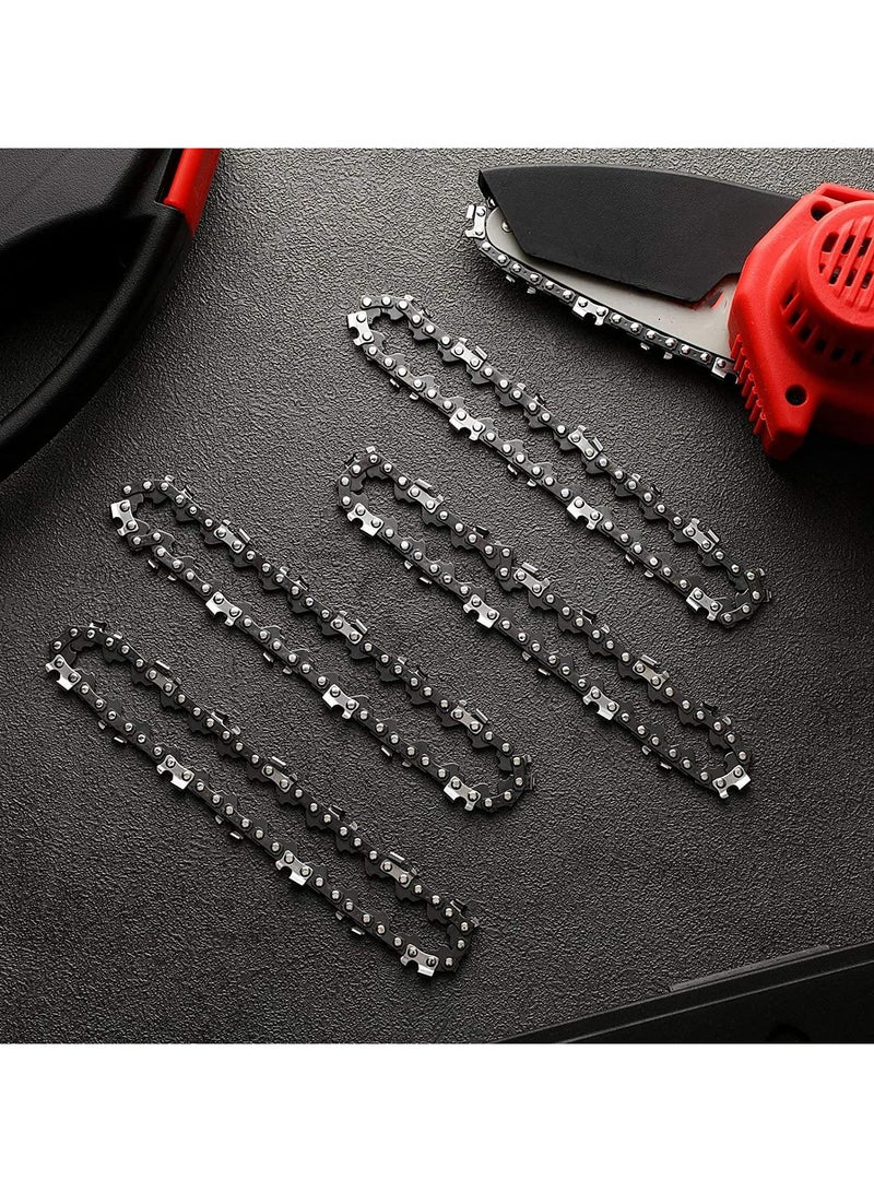 سلسلة منشار كهربائي صغير 4 بوصة استبدال سلسلة منشار كهربائي محمول لاسلكي لاسلكي 24 فولت سلسلة مقصات تقليم بالمنشار للاستخدام التجاري المهني والمنزلي (4 عبوات)  - Image 4
