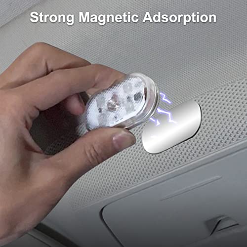 TEKSHINNY 4Pcs Car LED Lights Interior Wireless, 7 Colors Interior Car Lights with 6 Bright LED Lamp Beads, Portable USB Rechargeable Car Interior Led Night Light for Car Decor - Image 4
