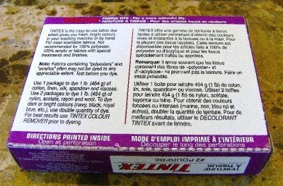 TINTEX Lot of 1 Tintex Brand Purple Fabric Dye 2 - Image 3