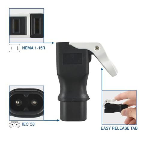 Conntek 30132 IEC C8 to 1-15R Plug Adapter w/Snap-Pop Easy Release - Image 3