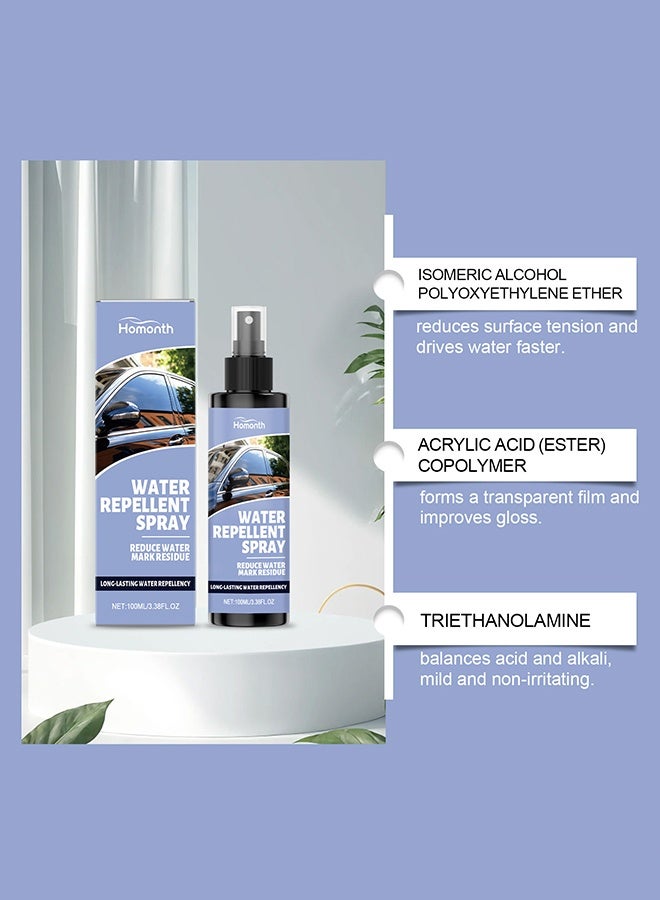 Homonth Anti-fog spray, 100 ml anti-fog spray for cars, hydrophobic cleaner for oil film, glass, mirror, truck, pickup, SUV, car, door, bicycle helmet, SUV scooter, automotive pickups, car truck helmets - Image 4