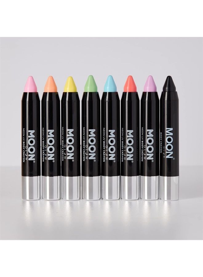 Moon Glow Blacklight Neon Face Paint Stick/Body Crayon makeup for the Face & Body - Pastel & Intense set of 16 colours - Glows brightly under blacklights - Image 4