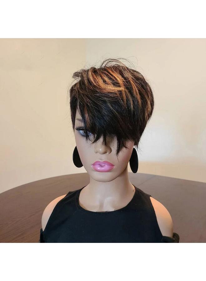 الأزرق جي دبليو شعر مستعار شعر مستعار أوروبي وأمريكي ، شعر مستعار قصير أنثى ، دوي قطري ، آلية تلطيخ ، غلاف كامل من الألياف الكيماوية pixiewig - Image 1