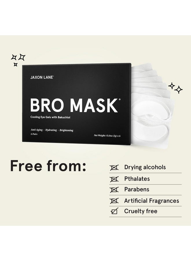 JAXON LANE - BRO MASK Under Eye Gel Pads: Cooling Eye Patches for Dark Circles and Puffiness | Anti Aging Hydrogel Eye Patch Set w/Bakuchiol, Green Tea, Hyaluronic Acid, Caffeine, Niacinamide/Vitamin B3-6 Pairs - Image 1