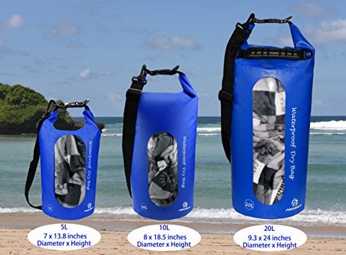 Freegrace Waterproof Dry Bag Set of 3 Submersible Dry Sack with Double Zip Lock Seals Includes Waist Pouch Phone Case Perfect for Kayaking Swimming Boating Rafting Window 10L - Image 3