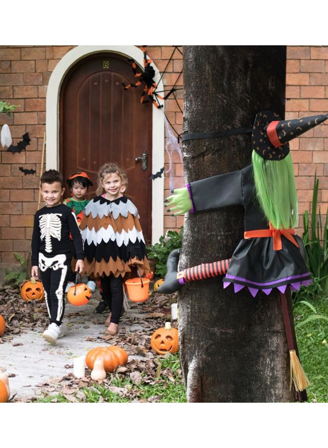 إسكدنيا حفلة ال شجرة المعانقة الساحرة الديكور في الهواء الطلق شجرة معلقة الشعر الأخضر دمية ساحرة شبح مهرجان محاكاة ساخرة الدعائم المخيفة-اللون: القسم C - Image 4