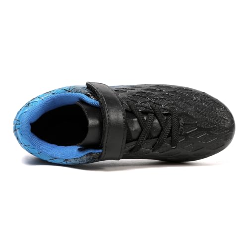 Skerxut Soccer Cleats, Kids Firm Ground Football Shoes, Boys Girls Athletic Outdoor (Black/Blue, Toddler, 9, Numeric, US Footwear Size System, Medium) - Image 5