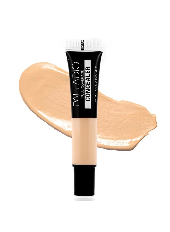 PALLADIO خافي عيوب كامل التغطية، يخفي تحت العين، خافي عيوب كريمي للوجه والعين، يوحد لون البشرة، يخفي العيوب، الهالات السوداء والخطوط الدقيقة، استخدم مع فرشاة خافي العيوب، فانيلا لاتيه - Image 1