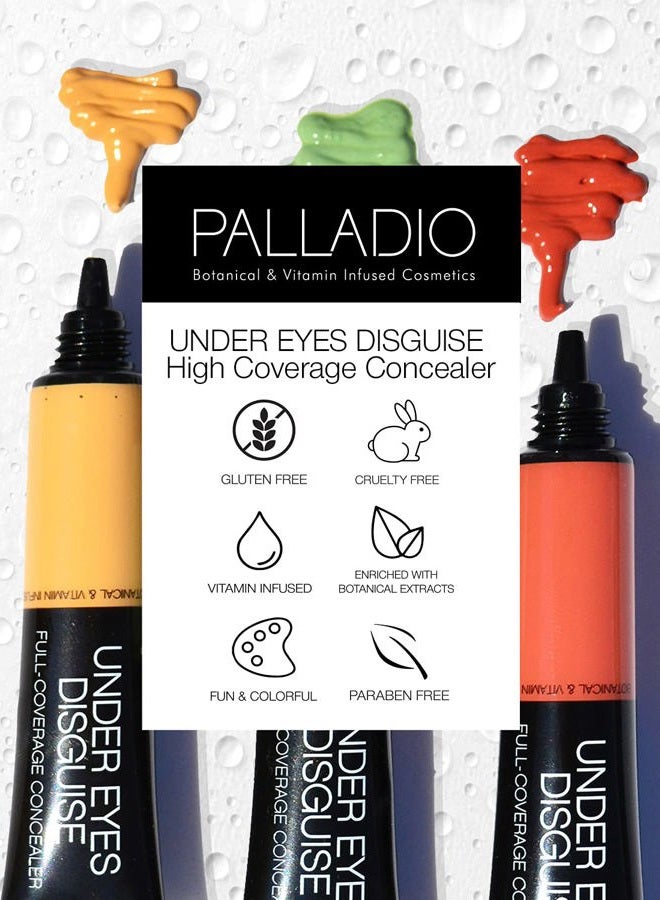 PALLADIO خافي عيوب كامل التغطية، يخفي تحت العين، خافي عيوب كريمي للوجه والعين، يوحد لون البشرة، يخفي العيوب، الهالات السوداء والخطوط الدقيقة، استخدم مع فرشاة خافي العيوب، فانيلا لاتيه - Image 3