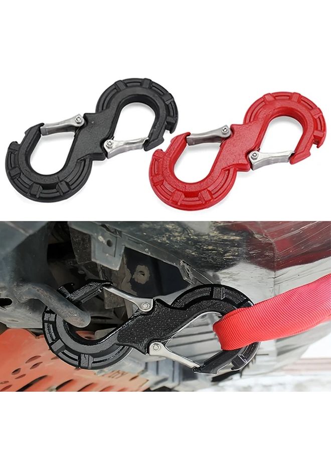 Red S Shaped Tow Hook 33000 Lbs Quick Release Waterproof Corrosion Resistant Universal Fit Trucks Trailers SUVs - Image 2