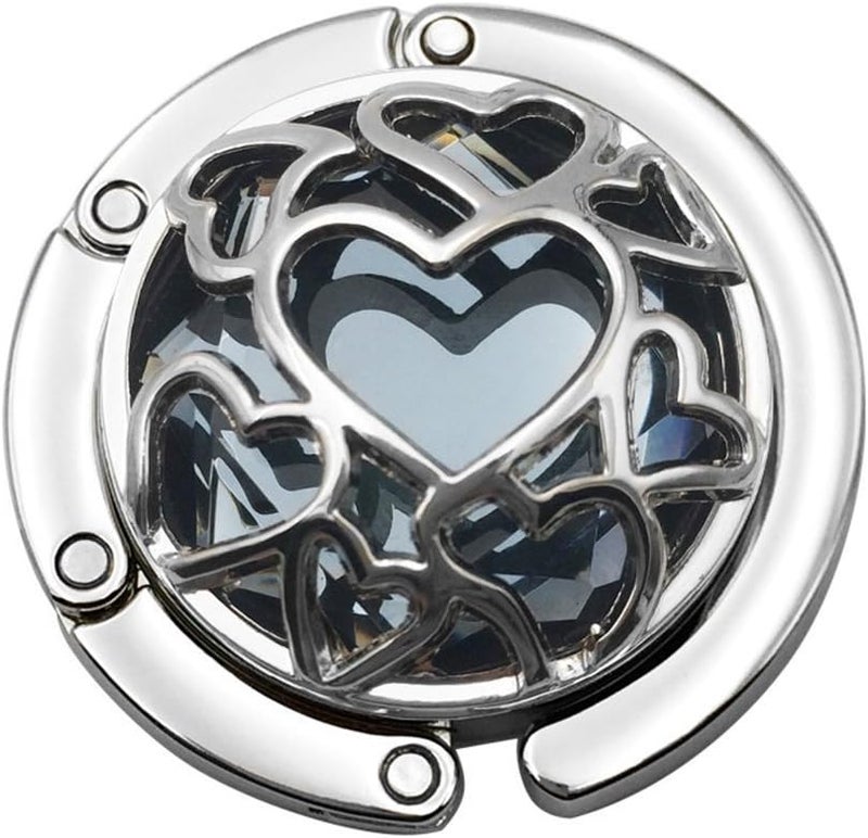Grtdrm Multiple Hearts Style Premium Foldable Handbag Bag Purse Hanger Table Hook Holder (Gray) - Image 1