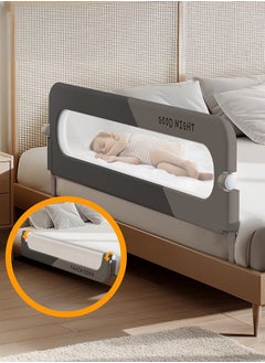 XiuWoo Toddler Bed Rails for Crib, Foldable Bed Rail for Toddlers, Portable Bed Rails Guard Bumper for Kids, Safe Bed Side Rail for Twin, Queen, King, Full Size Beds  - Image 1