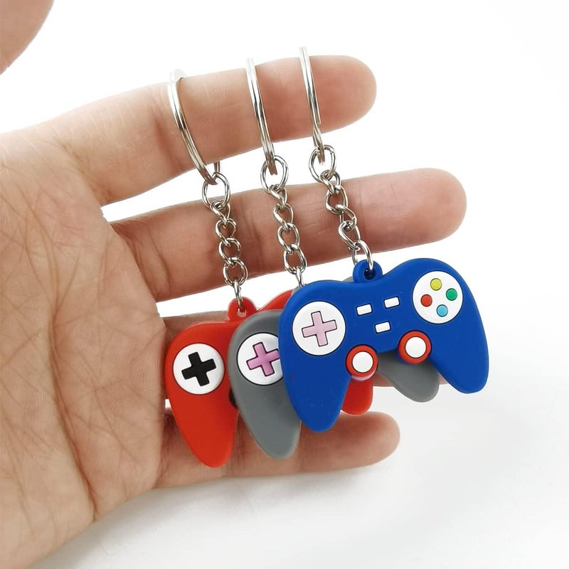 NSBELL 24PCS Video Game Controller Keychains in 6 Colors Video Game Party Controller Handle Key Ring Game Controller Keychain for Video Game Party Favors Birthday Baby Shower - Image 2