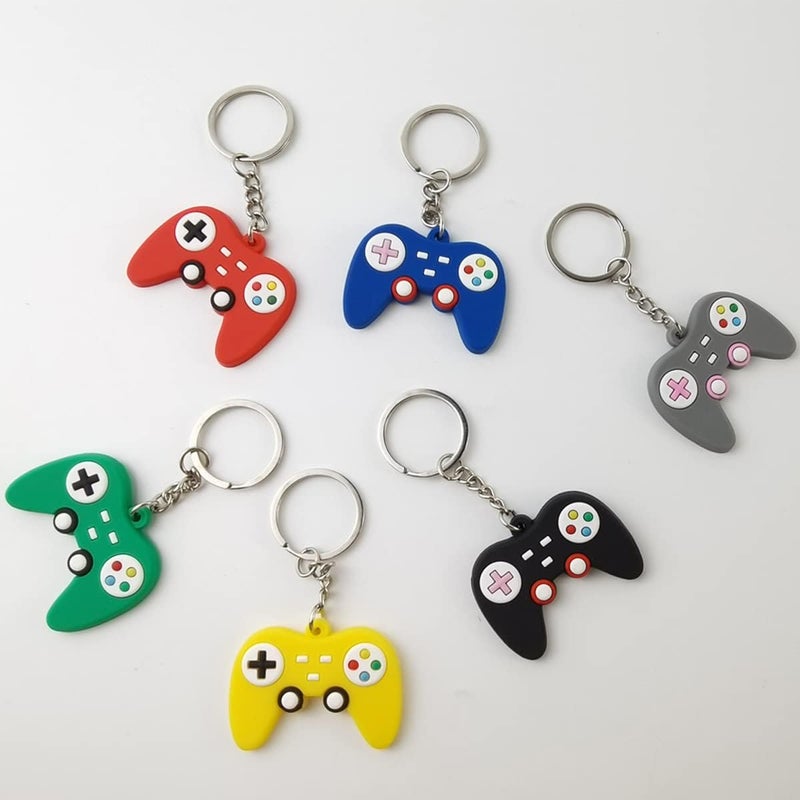 NSBELL 24PCS Video Game Controller Keychains in 6 Colors Video Game Party Controller Handle Key Ring Game Controller Keychain for Video Game Party Favors Birthday Baby Shower - Image 3