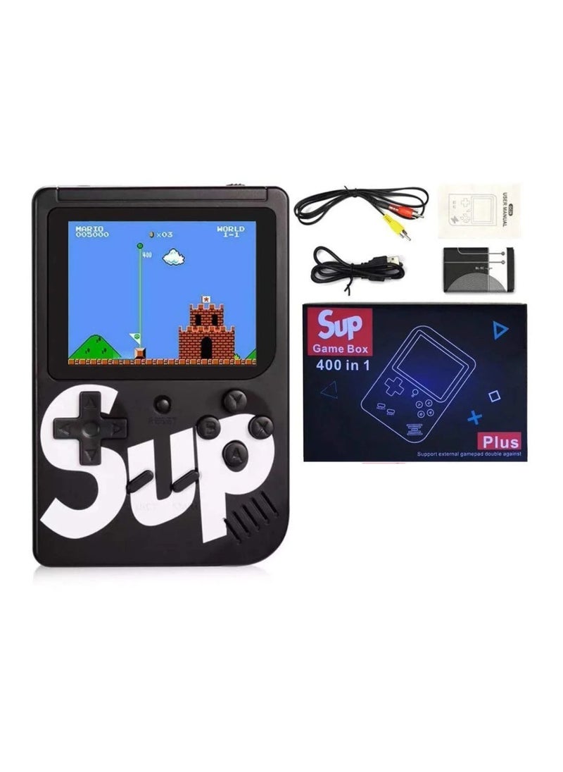 SUP SUP Game Box Plus 400 in 1 Retro Games Upgrade Version Mini Portable Console Handheld Game Box Retro Game Console 3.0-Inch Screen Support For Connecting TV & LED For Kids And Adults Black 