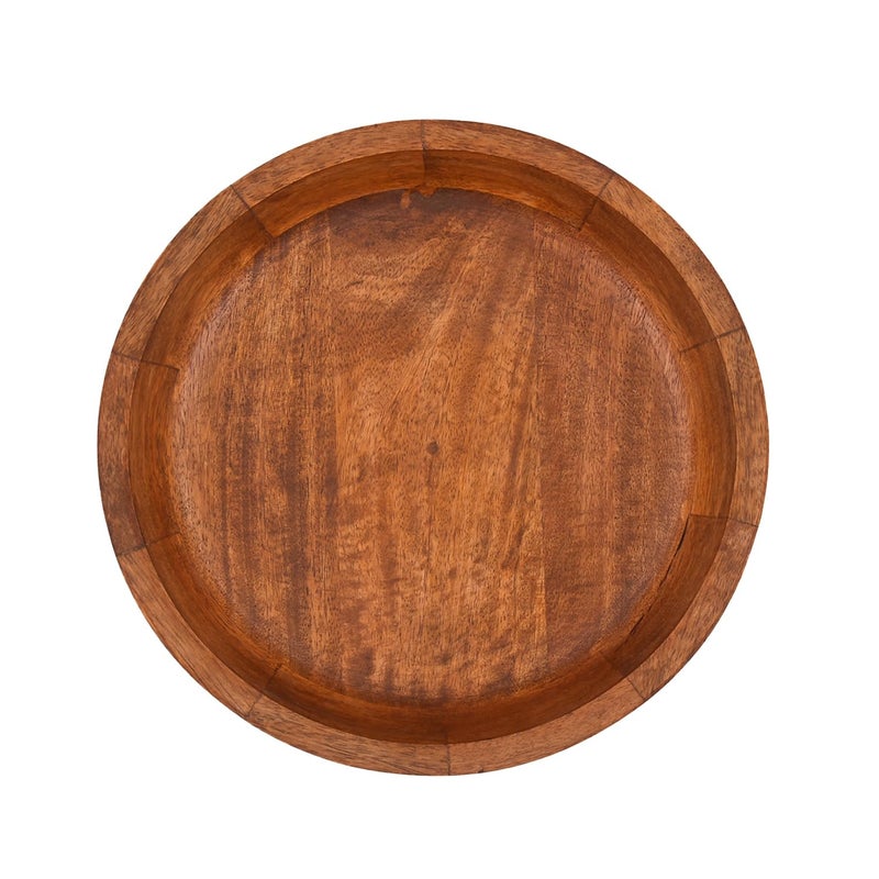 EDHAS Mango Wood Decorative Round Carved Bowl for Decoration, Centerpiece Bowl for Table (10" x 10" x 2.5") - Image 3