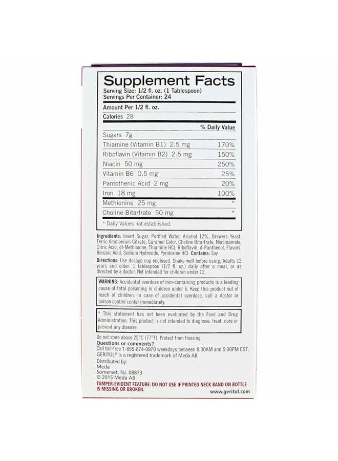 Geritol Liquid Energy Support B-Vitamins 12 oz (Pack of 4) - Image 2