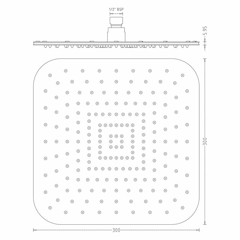 AURIGA Rain Shower | 300mm x 300mm | Square Shape | Single Flow | Easy Clean Silicon Nozzles | Stainless Steel 304 | Corrosion Resistant | Easy Installation | 100% openable | DZ300 - Image 4