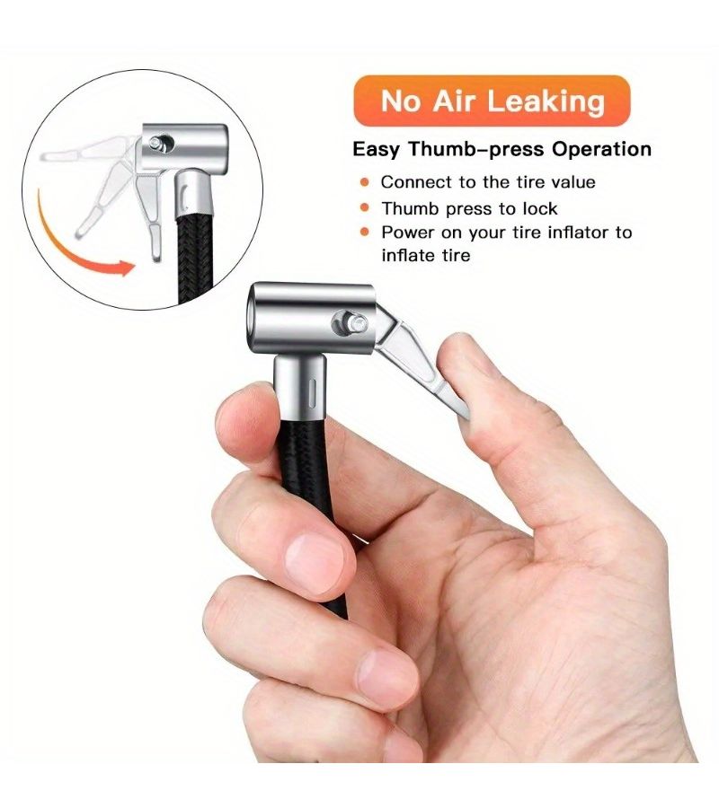 23.62 Inch Car Tire Inflator Hose Air Pump Extension Tube Adapter Twist Tyre Connection Locking Air Chuck Can Deflate - Image 4