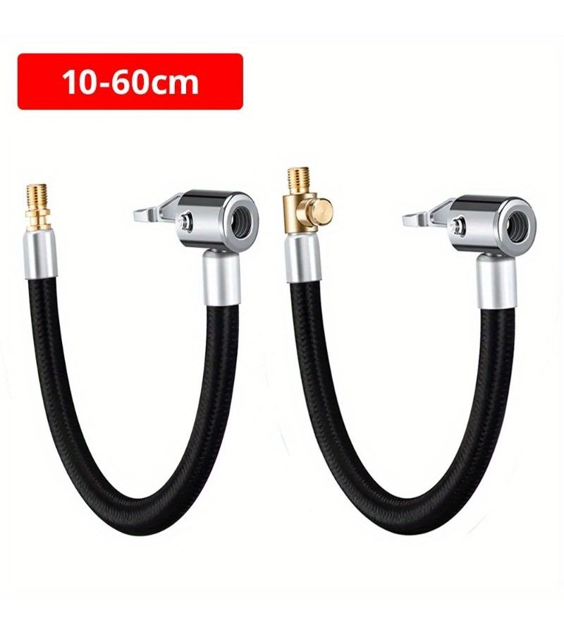 23.62 Inch Car Tire Inflator Hose Air Pump Extension Tube Adapter Twist Tyre Connection Locking Air Chuck Can Deflate - Image 1