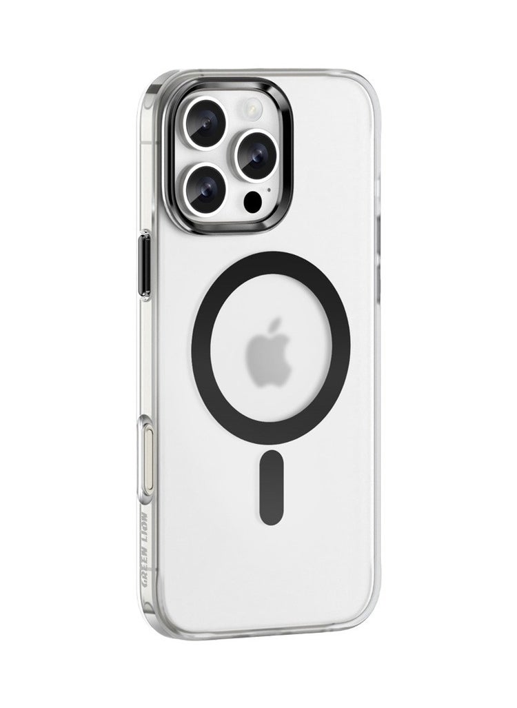 جرين ليون جراب MagSafe لهاتف iPhone 16 Pro Max غير لامع / مضاد لبصمات الأصابع / مضاد للخدش / مضاد للاصفرار / حماية يومية / فتحات دقيقة / وضوح عالي / متوافق مع MagSafe / حماية من السقوط / درع غير لامع / شفاف للغاية - أسود  - Image 1