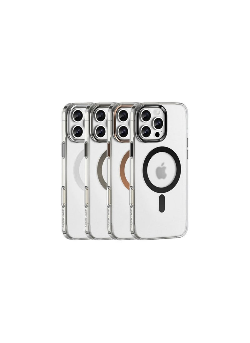 جرين ليون جراب MagSafe لهاتف iPhone 16 Pro Max غير لامع / مضاد لبصمات الأصابع / مضاد للخدش / مضاد للاصفرار / حماية يومية / فتحات دقيقة / وضوح عالي / متوافق مع MagSafe / حماية من السقوط / درع غير لامع / شفاف للغاية - أسود  - Image 3