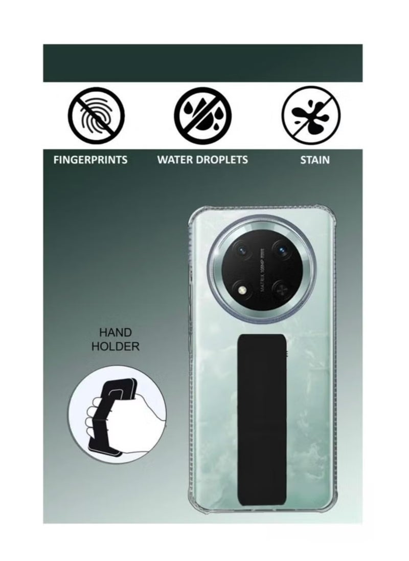 Generic For Honor X9C Shock Proof Silicone protection Clear Case Cover With Magnetic Hand Grip  - Image 2