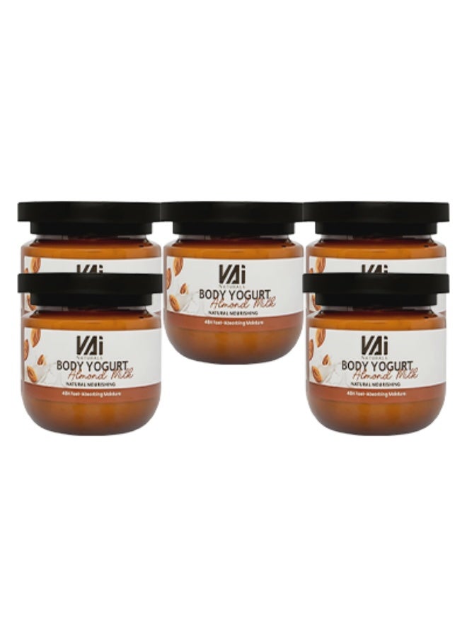 VAI 5 Pieces Body Yogurt Almond Milk Natural Nourishing 48 Hours Absorbing Moisture 280ml - Image 1