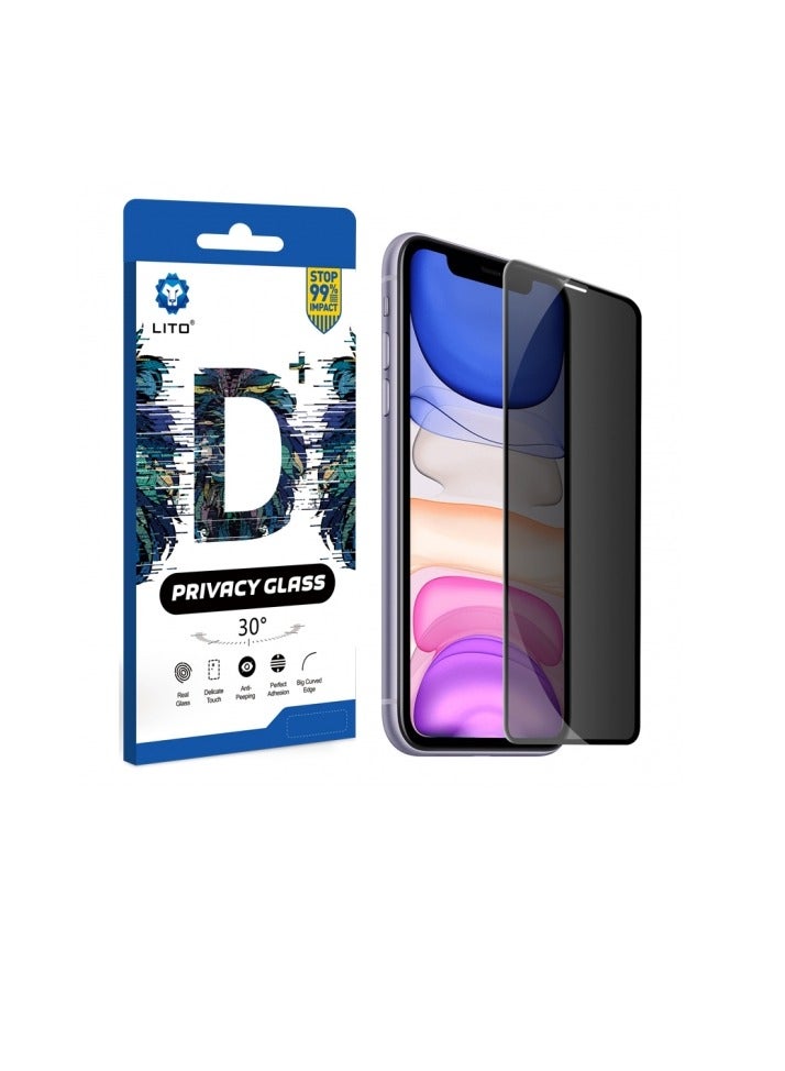 Lito Anti-Spy Full Coverage Tempered Glass Screen Protector for iPhone 11 Pro Max – 9H Privacy, Full Glue, Edge-to-Edge Protection - Image 1