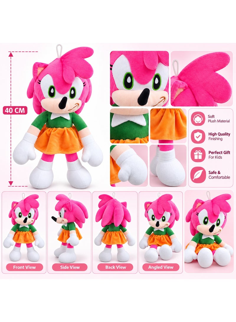 Sega Amy Rose Plush Toy 40 CM – Sonic The Hedgehog Stuffed Character Doll For Kids, Collectors & Gift - Image 3