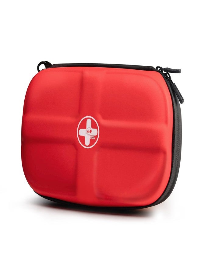 RHINO RESCUE EVA First Aid Kit, Small Waterproof Emergency Hiking First Aid Kit for Backpacking, Medical Kit for Travel, Home, Car, College Dorm Room, Camping, Boat, Back to School (Red)