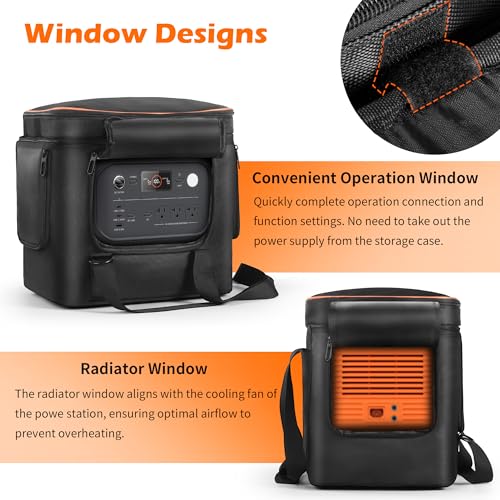 OCXLLEATLY Portable Power Station Carrying Bag Compatible with Jackery Explorer 2000 V2, Travel Storage Case with Quick-Acess Window, Convenient for Camping, Hiking, Home Use - Image 4