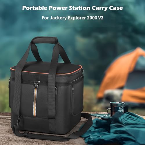 OCXLLEATLY Portable Power Station Carrying Bag Compatible with Jackery Explorer 2000 V2, Travel Storage Case with Quick-Acess Window, Convenient for Camping, Hiking, Home Use - Image 2