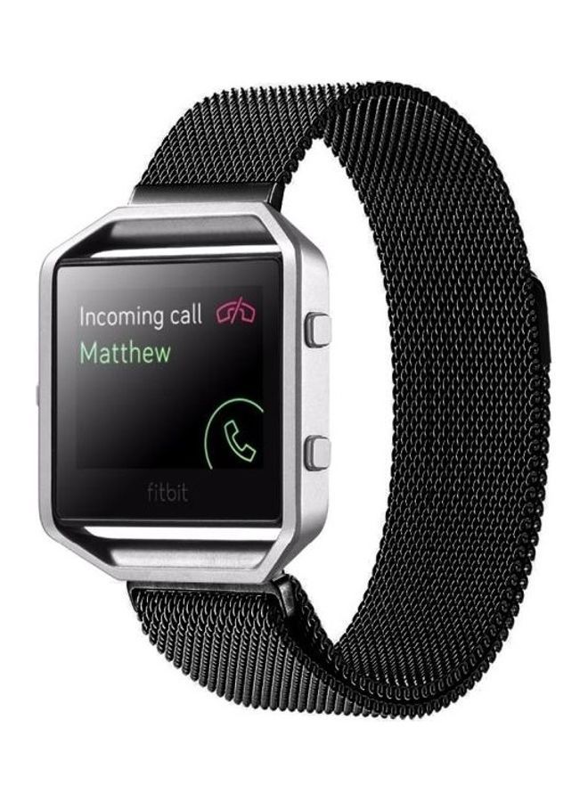 NIBEMINENT Loop Magnetic Closure Clasp Stainless Steel Watchband For Fitbit Blaze Watch Black - Image 1