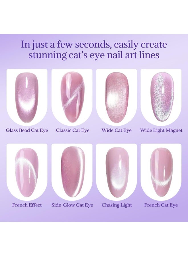 Cat Eye Magnet – Rotating Magnetic Nail Art Tool with Automatic Glass Bead Suction | Professional Cat Eye Gel Polish Magnet for 3D Magnetic Nail Art, Glossy Wide Cat Eye Effect, DIY Manicure, Nail Salon & Home Use (Pink + Ball Magnet) - Image 3