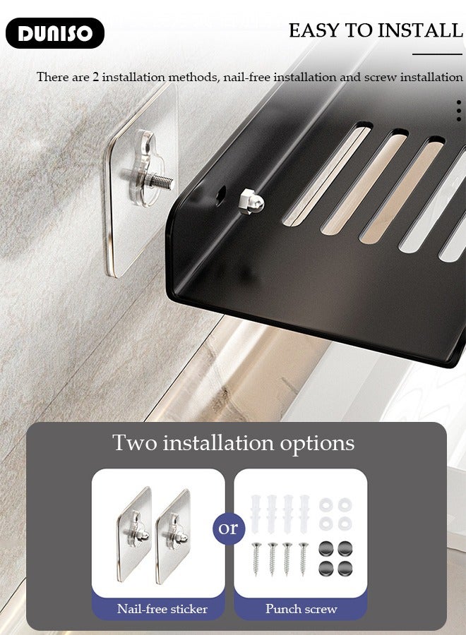 DUNISO Bathroom Shelf Organizer Over Faucet, U-Shaped Sink Drain Storage Rack Organizer, Wall Mount Rack Storage Organizer Shelf for Kitchen,Bathroom Sink Shelf Over Faucet (50CM)  - Image 5