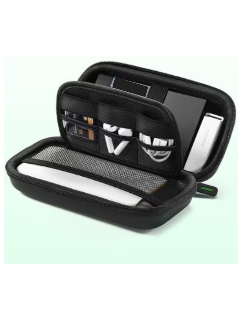 Terabyte External Hard Drive Case Bag, Travel Electronic Accessories Organizer Bag For 2.5 Inch Hard Drives, like Power Bank, USB Cable, Earphone, Cards and More Black - Image 2