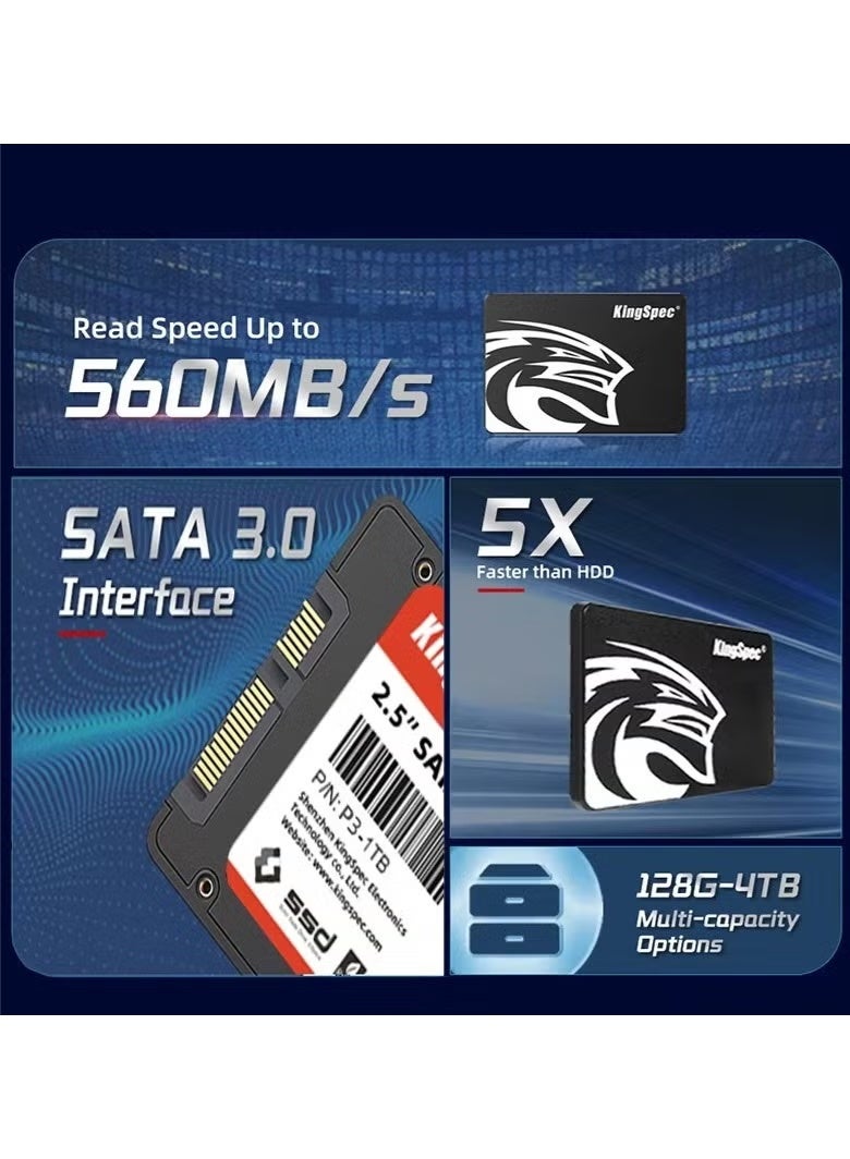 كينجس بيك قرص صلب SSD سعة 128 جيجابايت SATA بحجم 2.5 بوصة لأجهزة الكمبيوتر المحمولة - Image 2