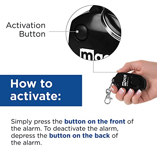 Mace Brand Personal Alarm with Bag or Key Ring Clip, Portable Alarm for Self-Defense That Emits Powerful 130dB, Available in Black, Pink, Blue, Green, Orange, Red, or Yellow - Image 5