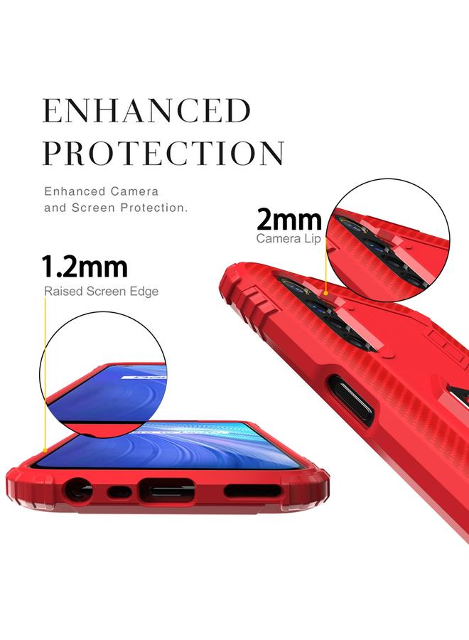 اس-توب جراب حماية من ألياف الكربون لهاتف OPPO Realme 6 مع حامل حلقي يدور 360 درجة - Image 4