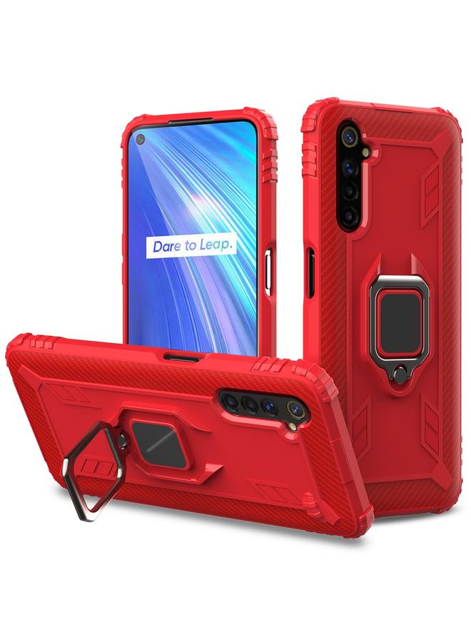 اس-توب جراب حماية من ألياف الكربون لهاتف OPPO Realme 6 مع حامل حلقي يدور 360 درجة - Image 1