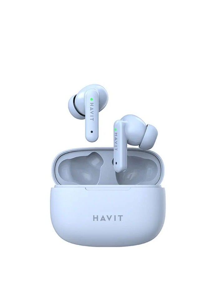 HAVIT TW967 True Wireless Earbuds – Bluetooth 5.1, Touch Control, Long Battery Life, Ergonomic Fit –Blue - Image 2
