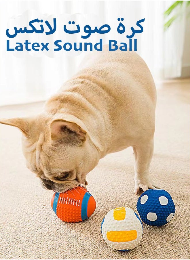 Generic 3pcs*Dog latex vocal toy teeth grinding bite-resistant boredom relief rugby soccer Small dog Training Pet Supplies  - Image 4