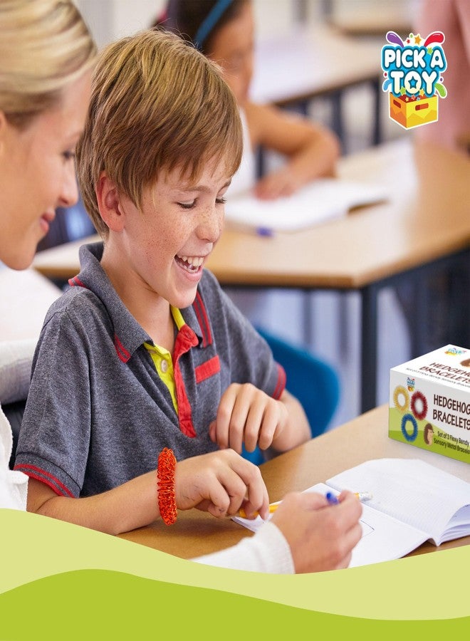 Pick A Toy مجموعة ألعاب حسية مضغوطة، 3 أساور معدنية هادئة للعلاج بالضغط للأطفال، مناسبة للأولاد والبنات، للأطفال من 5 سنوات فما فوق، مثالية لألعاب الطاولة الحسية في المدرسة - Image 5