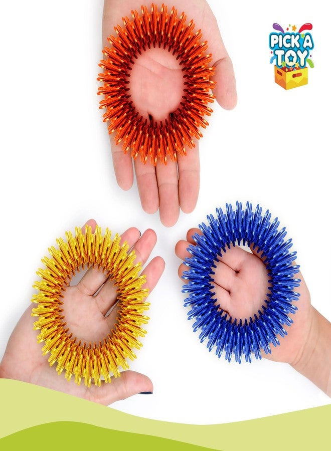 Pick A Toy مجموعة ألعاب حسية مضغوطة، 3 أساور معدنية هادئة للعلاج بالضغط للأطفال، مناسبة للأولاد والبنات، للأطفال من 5 سنوات فما فوق، مثالية لألعاب الطاولة الحسية في المدرسة - Image 2